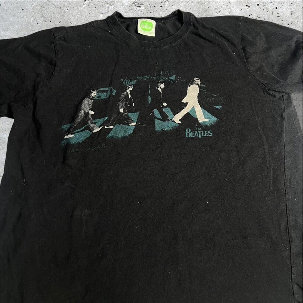 Y2K The Beatles Mens Black Abbey Road‎ T Shirt